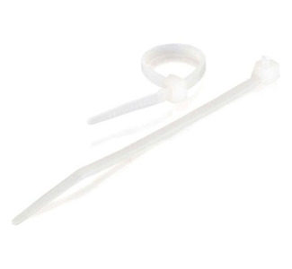 C2G 4in Cable Ties - White - 100pk