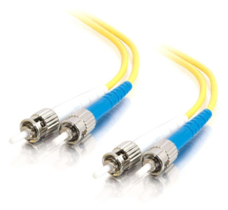 10m ST-ST 9/125 OS1 Duplex Singlemode PVC Fiber Optic Cable (LSZH) - Yellow