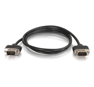 C2G 35ft Serial RS232 DB9 Cable with Low Profile Connectors M/M - In-Wall CMG-Rated