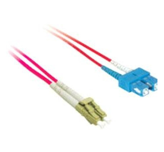 3m LC-SC 9/125 OS1 Duplex Singlemode Fiber Optic Cable (Plenum-Rated) - Red
