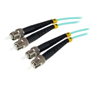 StarTech.com 10Gb Aqua Fiber Patch Cable-ST Multi-Mode (M)-ST Multi-Mode (M)-1 m-Fiber Optic