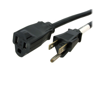 15ft Power Cord Extension, NEMA 5-15R to NEMA 5-15P