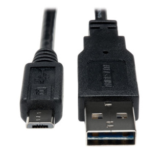 Universal Reversible USB 2.0 Cable (Reversible A to 5Pin Micro B M/M), 6-ft.