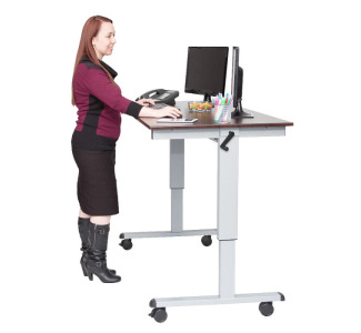 Luxor STANDUP-CF60-DW Standup Crank Flat Desk Workstation