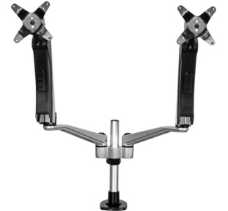 StarTech.com Dual Monitor Arm - One-Touch Height Adjustment - Stackable - Tool-less Assembly - Interchangeable Arms with Articulation