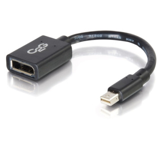 C2G 6in Mini DisplayPort Male to DisplayPort Female Adapter Converter - Black