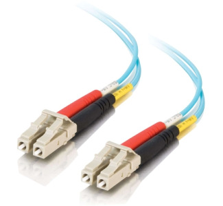 C2G 15m LC-LC 10Gb 50/125 OM3 Duplex Multimode PVC Fiber Optic Cable - Aqua