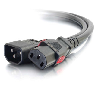 C2G 6ft Locking C14 to C13 10A 250V Power Cord Black