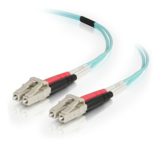 C2G 3m LC-LC 50/125 OM4 Duplex Multimode PVC Fiber Optic Cable - Aqua