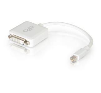 C2G 8in Mini DisplayPort to Single Link DVI-D Adapter Converter Laptops and Tablets - M/F White