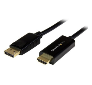 StarTech.com DisplayPort to HDMI Adapter Cable - 5 m (16 ft.) - DP to HDMI Adapter with Built-in Cable - (M / M) Ultra HD 4K 30 Hz