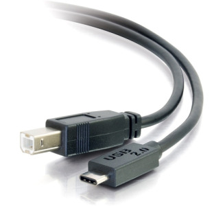 C2G 10ft USB 2.0 USB-C to USB-B Cable M/M - Black