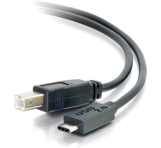 C2G 12ft USB 2.0 USB-C to USB-B Cable M/M - Black