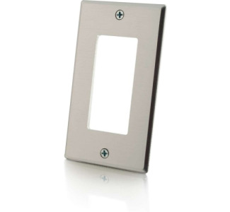 C2G Decora Compatible Cutout Single Gang Wall Plate - Aluminum