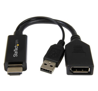 StarTech.com HDMI to DisplayPort Converter - HDMI to DP Adapter with USB Power - 4K