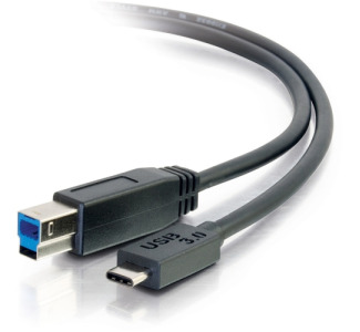 C2G 10ft USB 3.0 USB-C to USB-B Cable M/M - Black