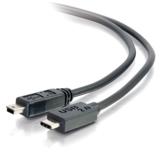 C2G 6ft USB 2.0 USB-C to USB-Mini B Cable M/M - Black