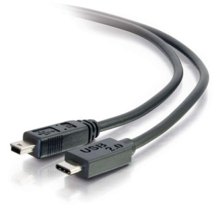 C2G 3ft USB 2.0 USB-C to USB-Mini B Cable M/M - Black
