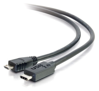 C2G 3ft USB 2.0 Type C to USB-Micro B Cable - Black