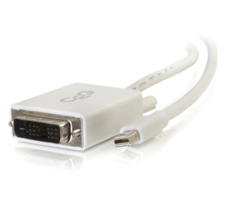 C2G 6ft Mini DisplayPort™ Male to Single Link DVI-D Male Adapter Cable - White