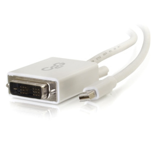 C2G 10ft Mini DisplayPort Male to Single Link DVI-D Male Adapter Cable - White