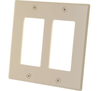 C2G Two Decora Compatible Cutout Double Gang Wall Plate - Ivory