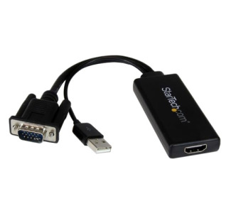 StarTech.com VGA to HDMI Adapter with USB Audio & Power - Portable VGA to HDMI Converter - 1080p