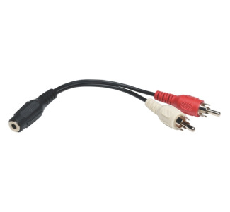Tripp Lite 6in Mini Stereo to 2 RCA Audio Y Splitter Cable 3.5mm 2xM/F 6
