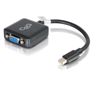 C2G 8in Mini DisplayPort to VGA Active Adapter Converter for Laptops and Tablets - M/F Black