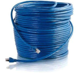 C2G 150ft Cat6 Snagless Solid Shielded Network Patch Cable - Blue