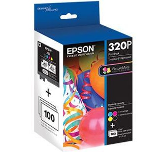 Epson T320P Ink Cartridge/Paper Kit - Black, Cyan, Magenta, Yellow