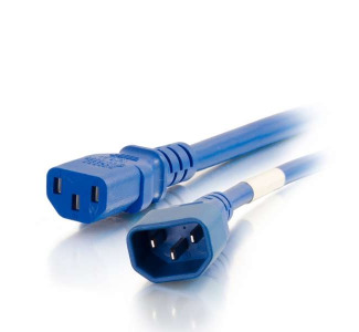 C2G 2ft 18AWG Power Cord (IEC320C14 to IEC320C13) - Blue