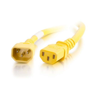 C2G 2ft 18AWG Power Cord (IEC320C14 to IEC320C13) - Yellow
