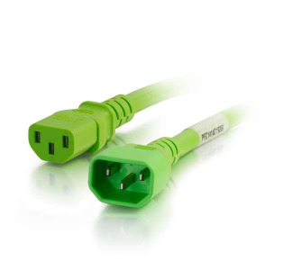 C2G 10ft 18AWG Power Cord (IEC320C14 to IEC320C13) - Green