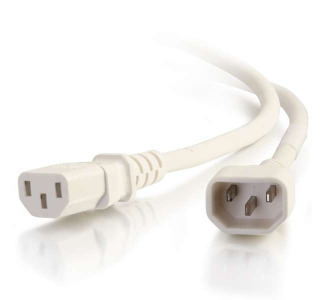 C2G 6ft 18AWG Power Cord (IEC320C14 to IEC320C13) - White