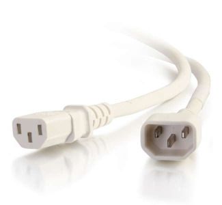 C2G 2ft 18AWG Power Cord (IEC320C14 to IEC320C13) - White