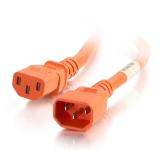 C2G 1ft 14AWG Power Cord (IEC320C14 to IEC320C13) - Orange