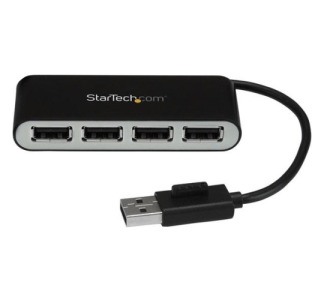 StarTech.com 4 Port USB Hub with Built-in Cable - 4 Port Portable USB 2.0 Hub - Compact Mini USB Hub