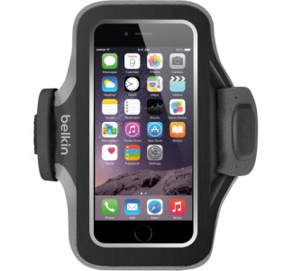 Belkin Slim-Fit Plus Carrying Case (Armband) for iPhone, Cable - Blacktop