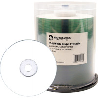 Microboards CD-R80 White IJ Printable Clear Hub 52X, Case of 600