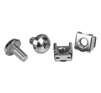 StarTech.com Rack Screws - 20 Pack - Installation Tool - 12 mm M6 Screws - M6 Nuts - Cabinet Mounting Screws and Cage Nuts