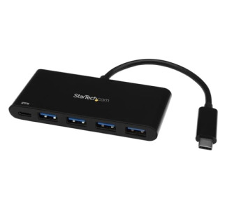 StarTech.com 4 Port USB C Hub with Power Delivery - USB-C to 4x USB-A - 4 Port USB Hub - USB 3.0 Hub - USB Type C Hub - USB Port Expander