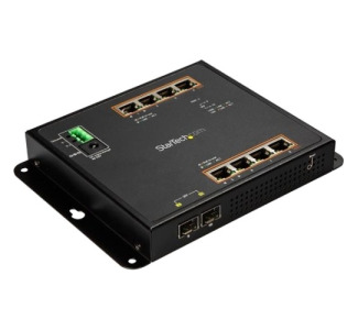 StarTech.com 8-Port Gigabit Ethernet Switch - 8-Port PoE+ plus 2 SFP Ports - Industrial Managed Network Switch - Wall Mount