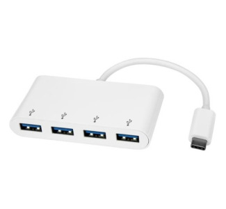 StarTech.com 4 Port USB C Hub - USB-C to 4x USB-A - USB 3.0 Hub - Bus Powered - White - USB C to USB Hub - USB Multiport Adapter