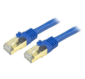 StarTech.com 6in Blue Cat6a Shielded Patch Cable - Cat6a Ethernet Cable - 6 inch Cat 6a STP Cable - Short Ethernet Cord