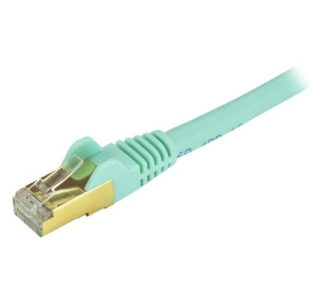 StarTech.com 15 ft Aqua Cat6a Shielded Patch Cable - Cat6a Ethernet Cable - 15ft Cat 6a STP Cable - Snagless RJ45 - Long Ethernet Cord