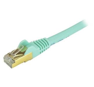 StarTech.com 4ft Aqua Cat6a Shielded Patch Cable - Cat6a Ethernet Cable - 4 ft Cat 6a STP Cable - Snagless RJ45 Ethernet Cord