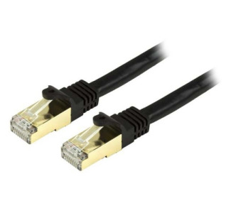 StarTech.com 2ft Black Cat6a Shielded Patch Cable - Cat6a Ethernet Cable - 2 ft Cat 6a STP Cable - Snagless RJ45 Ethernet Cord