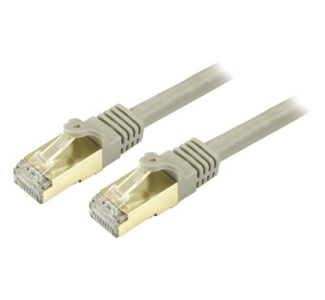 StarTech.com 15 ft Gray Cat6a Shielded Patch Cable - Cat6a Ethernet Cable - 15ft Cat 6a STP Cable - Snagless RJ45 - Long Ethernet Cord