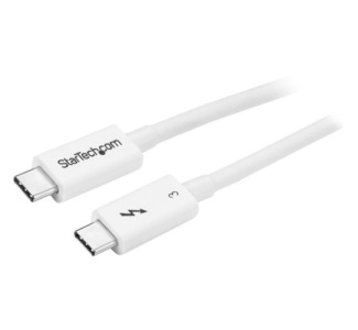 StarTech.com Thunderbolt 3 Cable - 0.5m / 1 ft - White - 4K 60Hz - 40Gbps - Passive - Thunderbolt Cable - USB Type C Charger